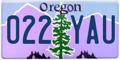 OR license plate 022YAU