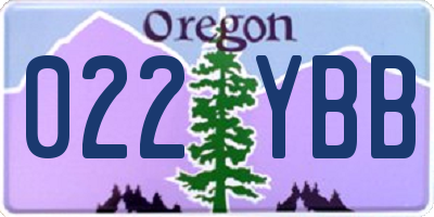 OR license plate 022YBB