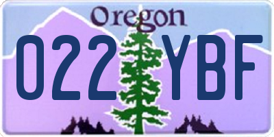 OR license plate 022YBF