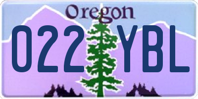 OR license plate 022YBL