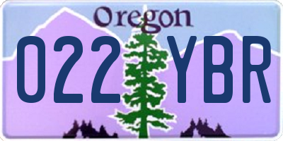 OR license plate 022YBR