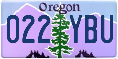 OR license plate 022YBU