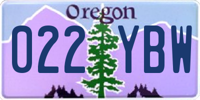 OR license plate 022YBW