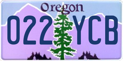 OR license plate 022YCB