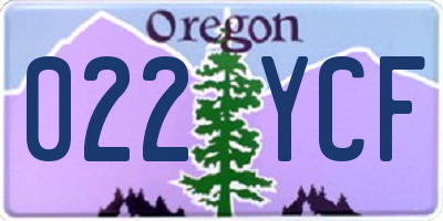OR license plate 022YCF