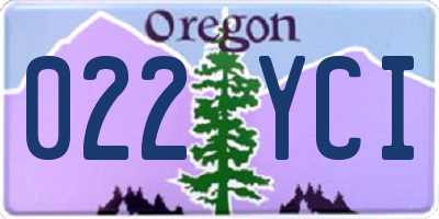 OR license plate 022YCI