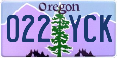 OR license plate 022YCK