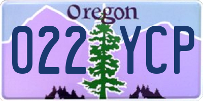 OR license plate 022YCP