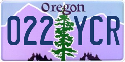 OR license plate 022YCR
