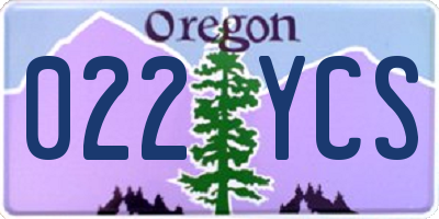 OR license plate 022YCS