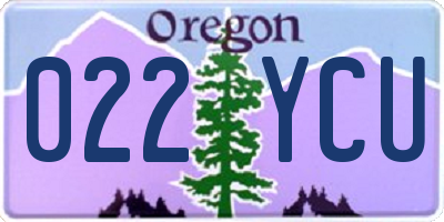 OR license plate 022YCU