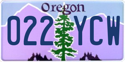 OR license plate 022YCW