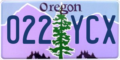 OR license plate 022YCX