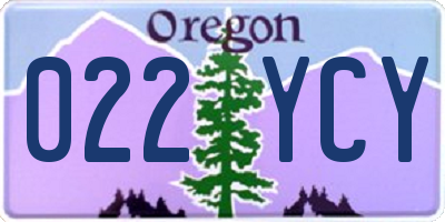 OR license plate 022YCY