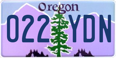 OR license plate 022YDN