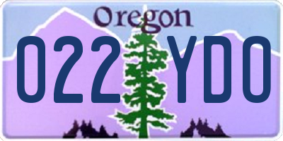 OR license plate 022YDO