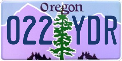 OR license plate 022YDR