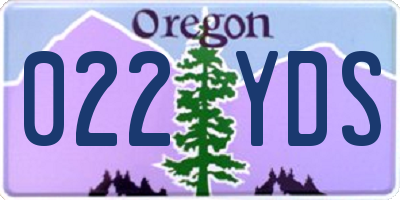 OR license plate 022YDS