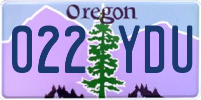 OR license plate 022YDU