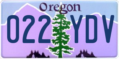 OR license plate 022YDV