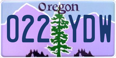 OR license plate 022YDW