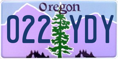 OR license plate 022YDY