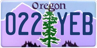OR license plate 022YEB