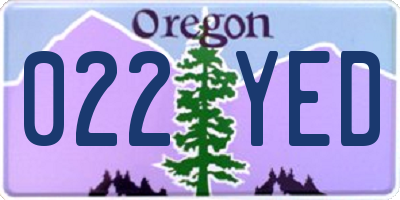 OR license plate 022YED