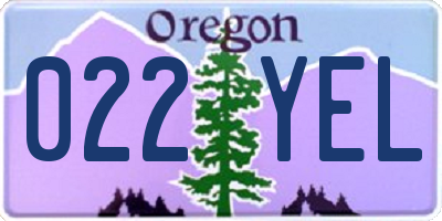 OR license plate 022YEL