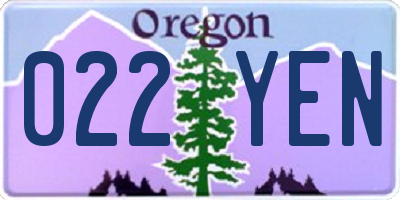 OR license plate 022YEN