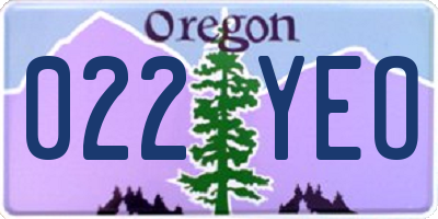 OR license plate 022YEO