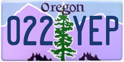 OR license plate 022YEP