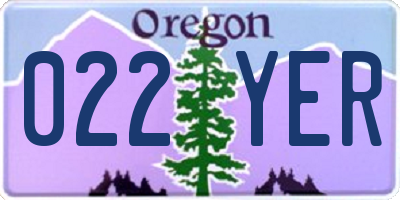 OR license plate 022YER