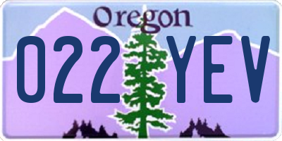 OR license plate 022YEV