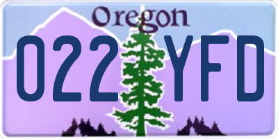 OR license plate 022YFD