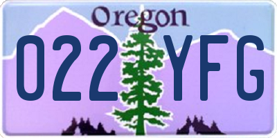 OR license plate 022YFG