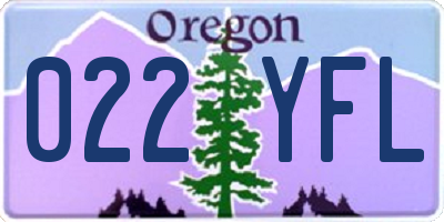 OR license plate 022YFL