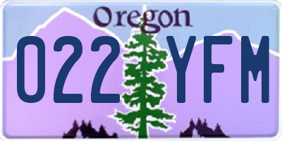 OR license plate 022YFM
