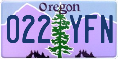 OR license plate 022YFN