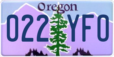 OR license plate 022YFO