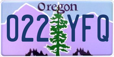 OR license plate 022YFQ