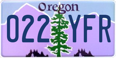 OR license plate 022YFR