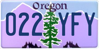OR license plate 022YFY