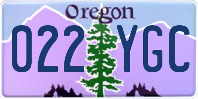OR license plate 022YGC