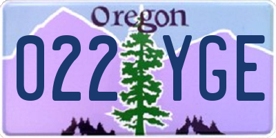 OR license plate 022YGE