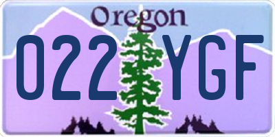 OR license plate 022YGF