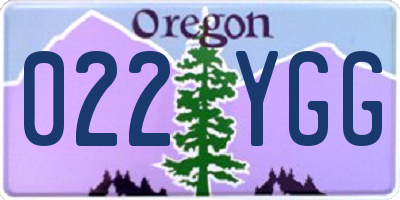 OR license plate 022YGG