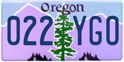 OR license plate 022YGO