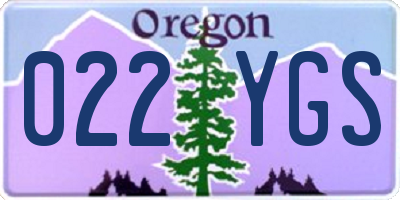 OR license plate 022YGS