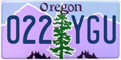 OR license plate 022YGU